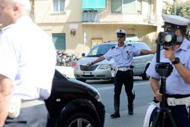 Genova - controlli autovelox Polizia Municipale