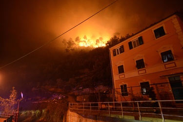 Genova - incendio sulle alture di Nervi - la situazione inquadra
