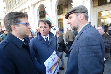 Genova, De Ferrari - manifestazione contro legge sul gioco azzar