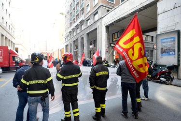 Genova - manifestazione lavoratori USB, unione sindacale di base