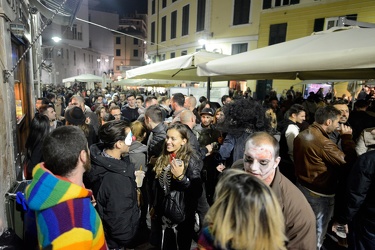 Genova, centro storico - la notte di Halloween nei vicoli