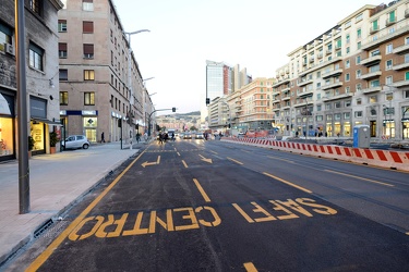 Genova, viale Brigate Partigiane - segnaletica cantiere Bisagno 