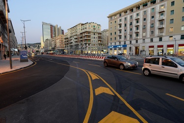 Genova, viale Brigate Partigiane - segnaletica cantiere Bisagno 