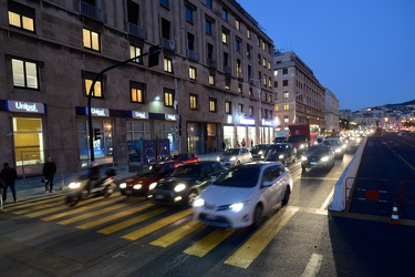 Genova, viale Brigate Partigiane - segnaletica cantiere Bisagno 