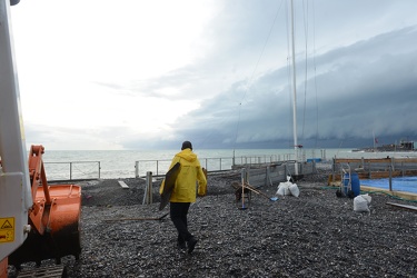 Genova - i danni agli stabilimenti balneari di corso Italia dopo