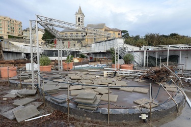 Genova - i danni agli stabilimenti balneari di corso Italia dopo