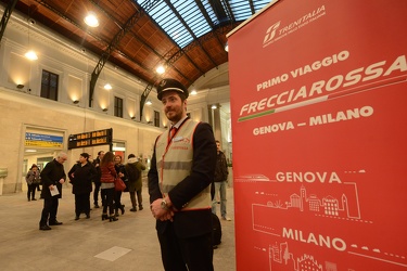 Genova, stazione Principe - viaggio inaugurale, partenza treno f