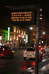 Genova - pannelli luminosi allerta meteo arancione domani