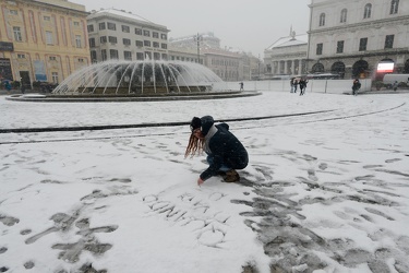 Genova - emergenza allerta neve - piazza De Ferrari