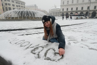 Genova - emergenza allerta neve - piazza De Ferrari