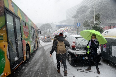 Genova - emergenza allerta neve, nevicata superiore alle previsi