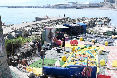 Genova, punta vagno - gonfiabili per bambini, incendio nella not