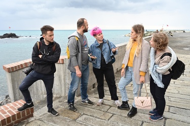 Genova, boccadasse - gruppo influencer russi in visita per promo