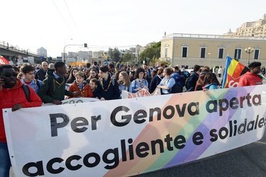 Genova - manifestazione antirazzista contro il decreto sicurezza