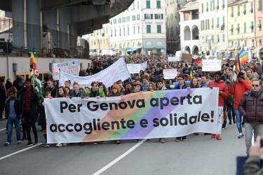 Genova - manifestazione antirazzista contro il decreto sicurezza