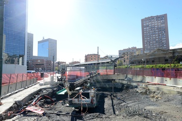 Genova, stazione metro via di Francia, cantiere