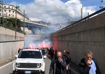 Genova - presidio antifascista in occasione della visita di Salv