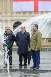 Genova, piazza De Ferrari - inaugurazione zampilli acqua fontana