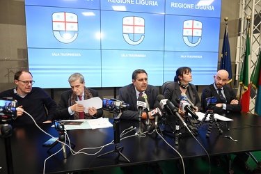 Genova, sala trasparenza - conferenza stampa su emergenza corona
