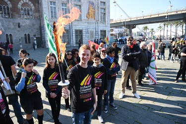 Genova, piazza Caricamento - iniziativa di libera con 25 fiaccol