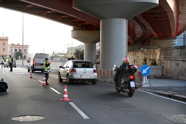 Genova, via Siffredi tra Cornigliano e Sestri Ponente - incident