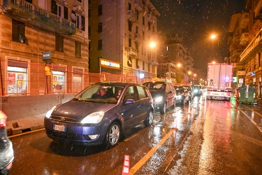 Genova, ponente - quattro ore nel traffico sotto la pioggia