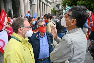 Genova, manifestazione lavoratori Leonardo