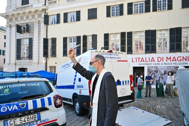 Genova, piazza Matteotti - cerimonia consegna nuova colonna mezz