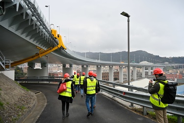 Genova, press tour dentro la struttura del ponte San Giorgio