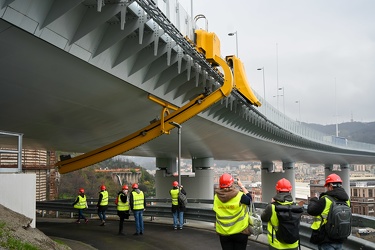 Genova, press tour dentro la struttura del ponte San Giorgio