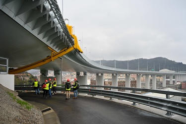 Genova, press tour dentro la struttura del ponte San Giorgio