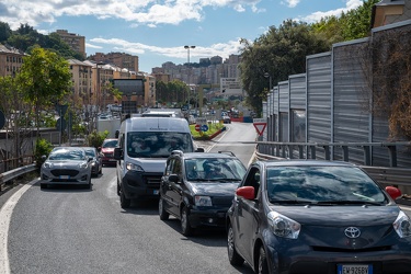 Genova, casello autostrada Ge Est - traffico in ingresso causa f