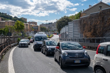 Genova, casello autostrada Ge Est - traffico in ingresso causa f