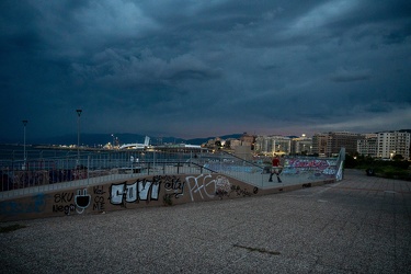 Genova, Corso Italia e giardini Govi di sera