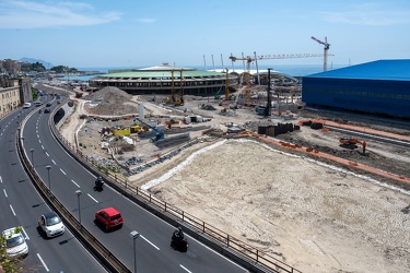 Genova, avanzamento lavori cantiere waterfront levante ex fiera