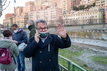 Genova, tratto terminale del Bisagno - sopralluogo cinghiali per