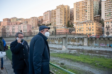 Genova, tratto terminale del Bisagno - sopralluogo cinghiali per