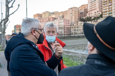 Genova, tratto terminale del Bisagno - sopralluogo cinghiali per