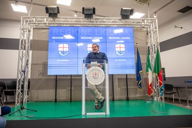 Genova, Sala Trasparenza - conferenza stampa governatore Giovann