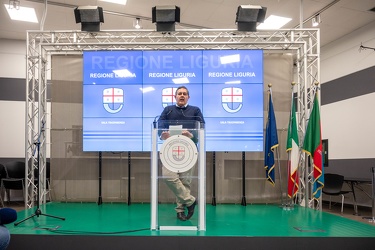 Genova, Sala Trasparenza - conferenza stampa governatore Giovann