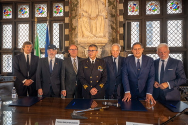 Genova, palazzo San Giorgio - conferenza stampa nuova diga