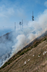 Genova, monte Fasce - incendio di probabile origine dolosa