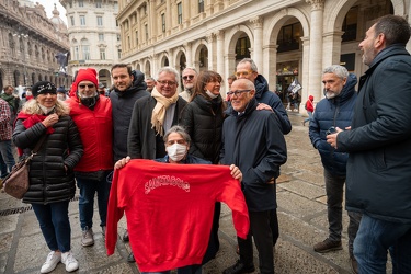 Genova, piazza de Ferrari - manifestazione stabilimenti balneari