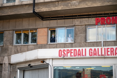 Genova, carignano - sciopero e corteo lavoratori ospedale Gallie