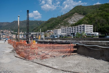 Genova, zona via Emilia - situazione cantiere scolmatore Bisagno