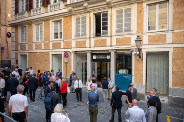 Genova, piazza Rovere - inaugurazione filiale banco Pianfei