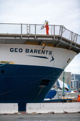 Genova, ponte D'Oria - approdo nave Geo Barents e sbarco migrant