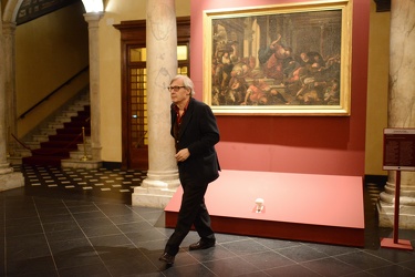 Genova, palazzo della Meridiana - Vittorio Sgarbi visita mostra 