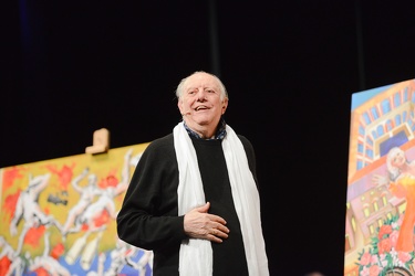 Genova - teatro politeama Genovese - Dario Fo sul palco per lo s