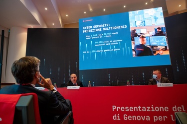 Genova, torre Fiumara - azienda Leonardo presenta programmi e pr